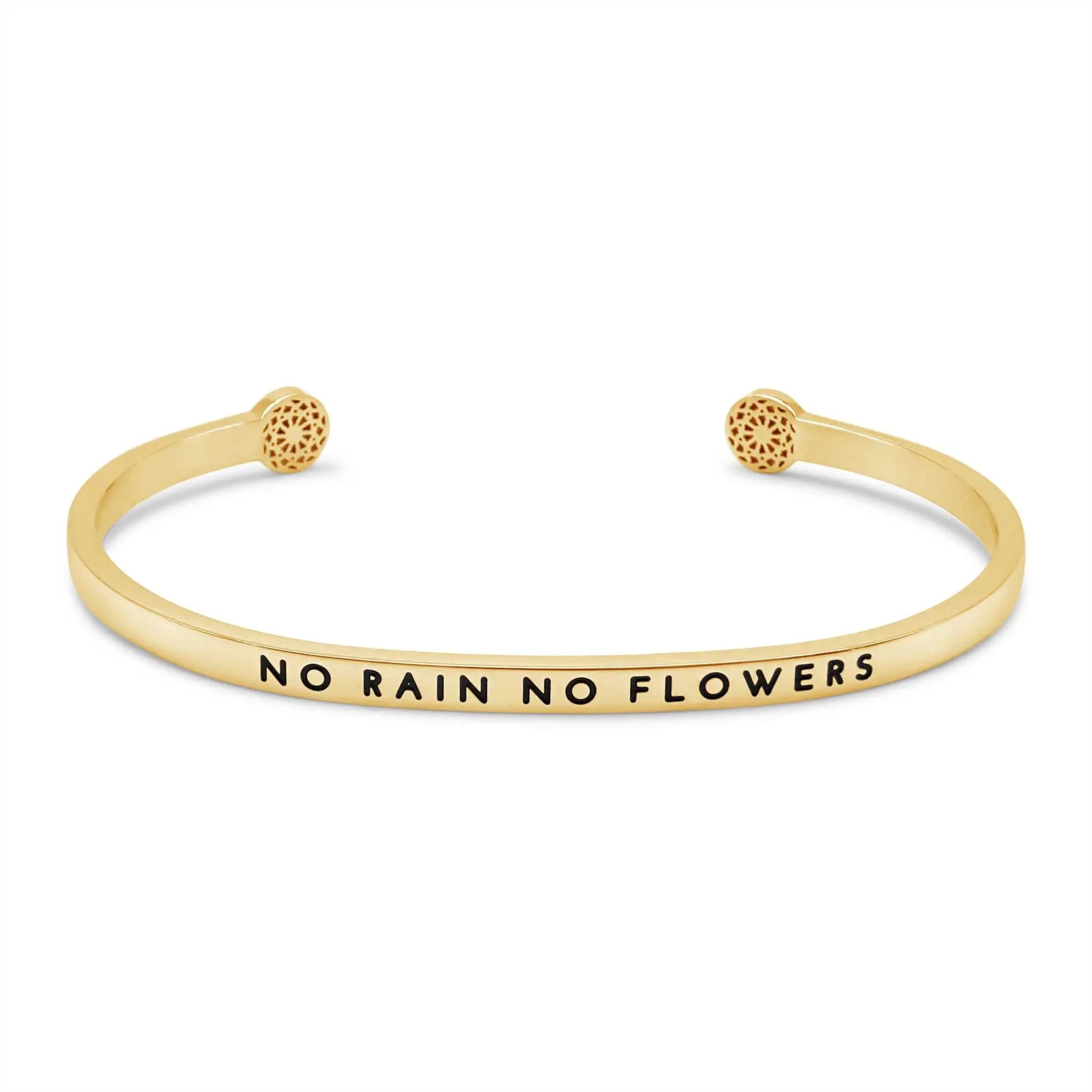 No Rain No Flowers Armreif Simple Pledge