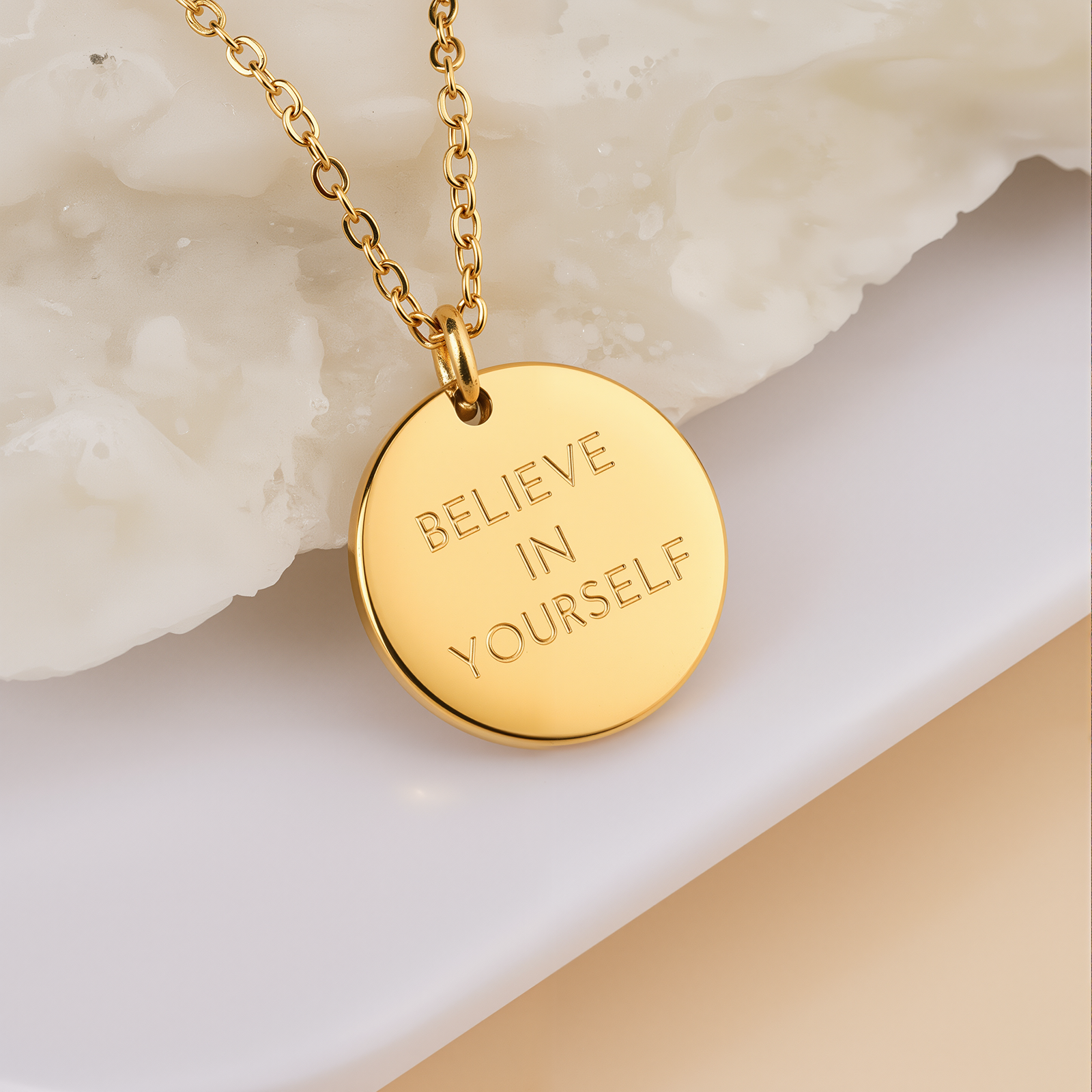 Believe in Yourself Coin Halskette