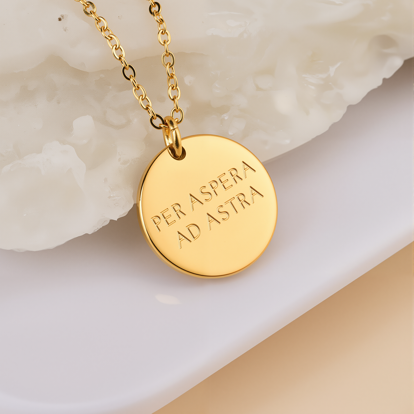 Per Aspera Ad Astra Coin Halskette
