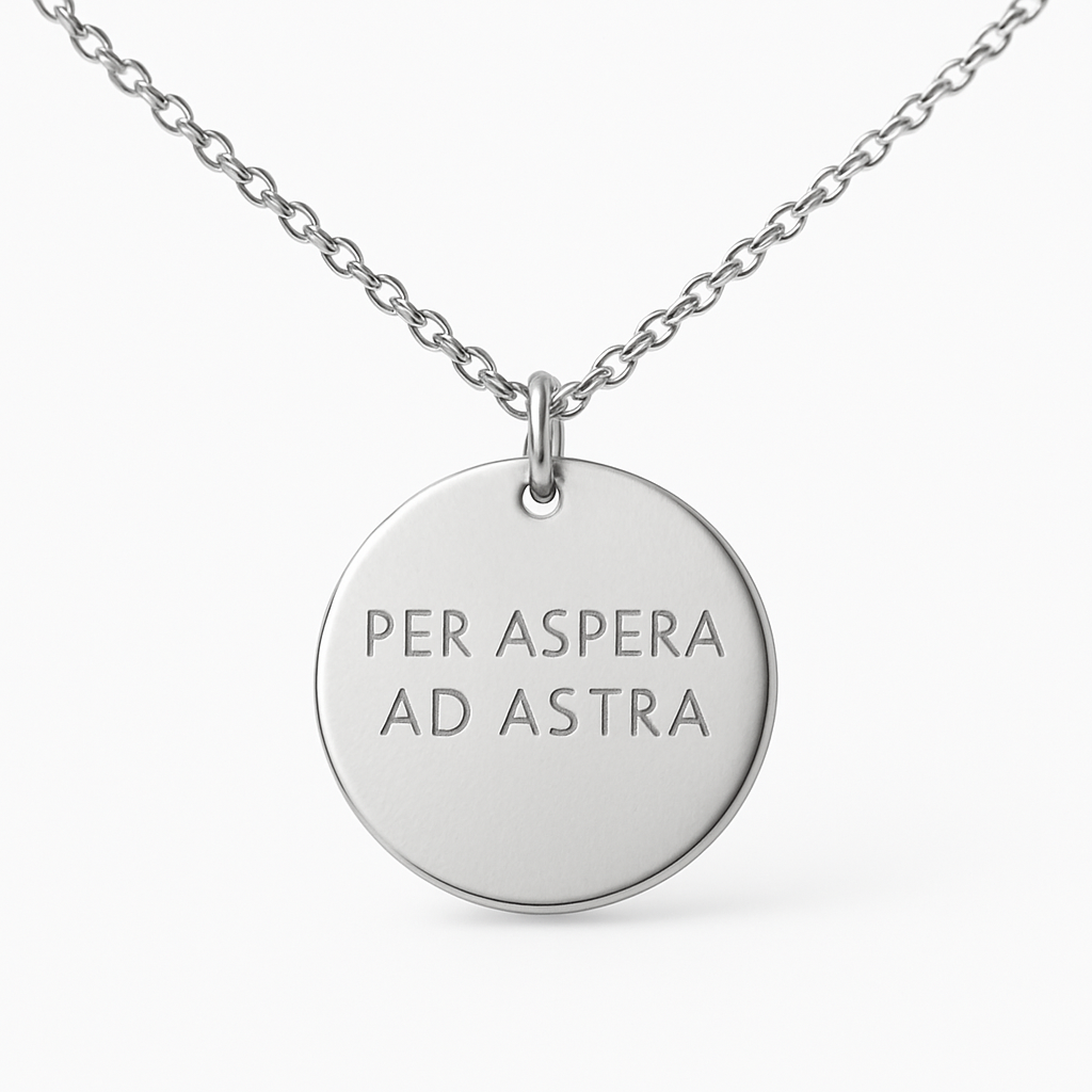 Per Aspera Ad Astra Coin Halskette