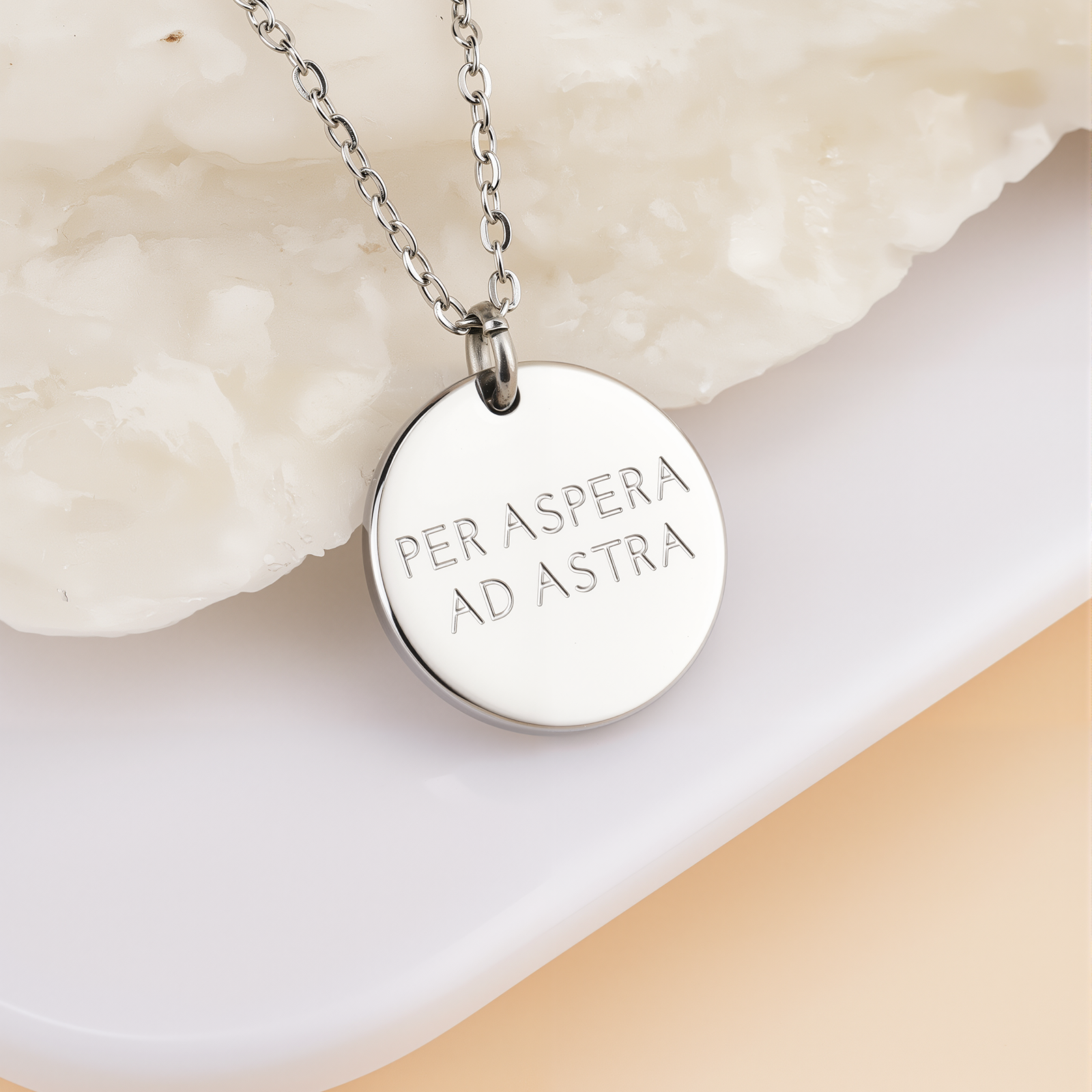 Per Aspera Ad Astra Coin Halskette