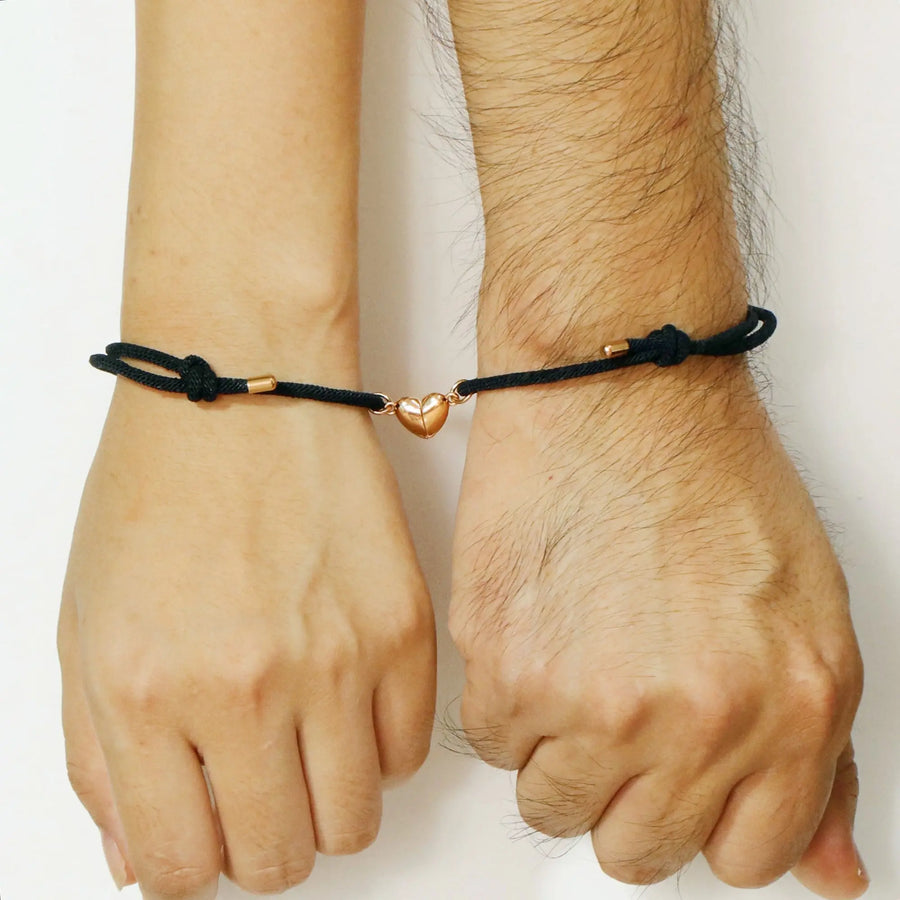 Freundschaftsarmbänder mit Herz-Magnet (Schwarz) Armband Joybands