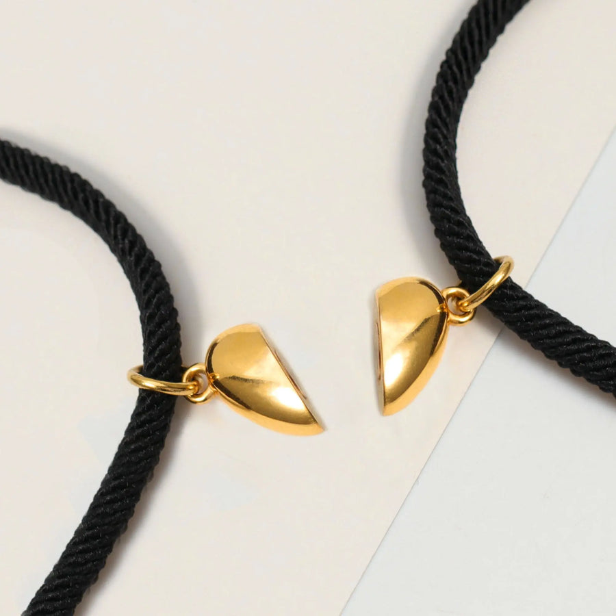 Freundschaftsarmbänder mit Herz-Magnet (Schwarz) Armband Joybands