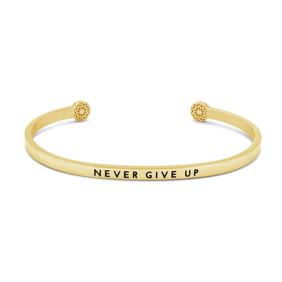 Never Give Up Armreif Simple Pledge