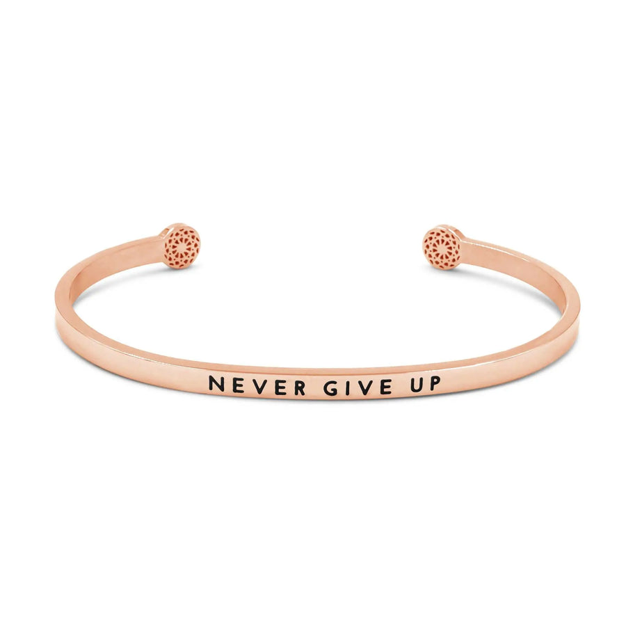 Never Give Up Armreif Simple Pledge