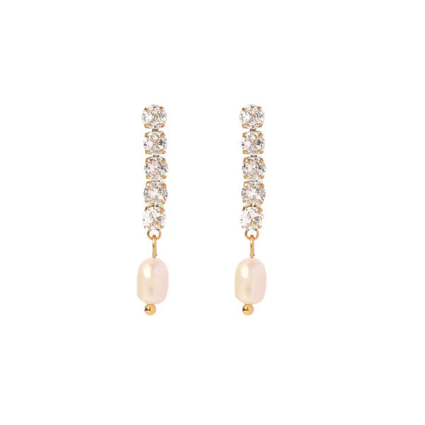 Toni earrings with zirconia and pearl