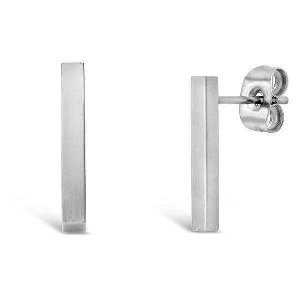 "Big Square Bar" ear studs