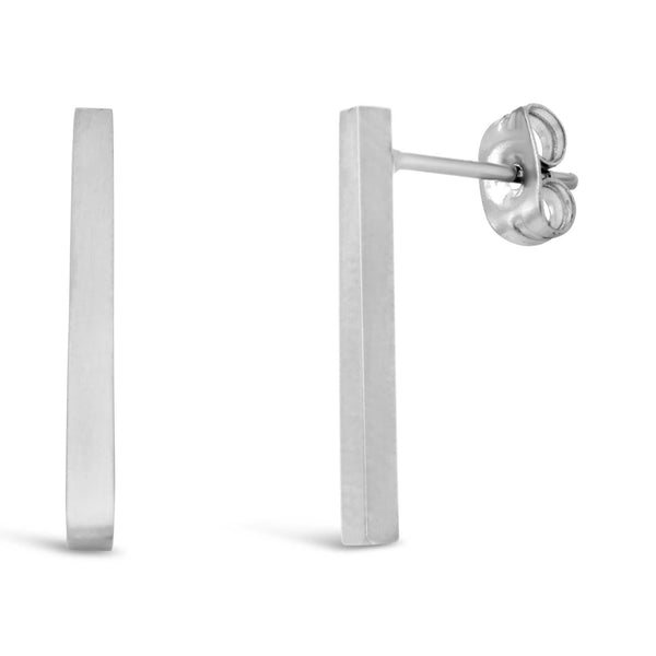 "Matte Square Bar" ear studs