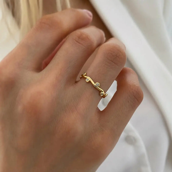 Ring Alice Gold with clear zirconia