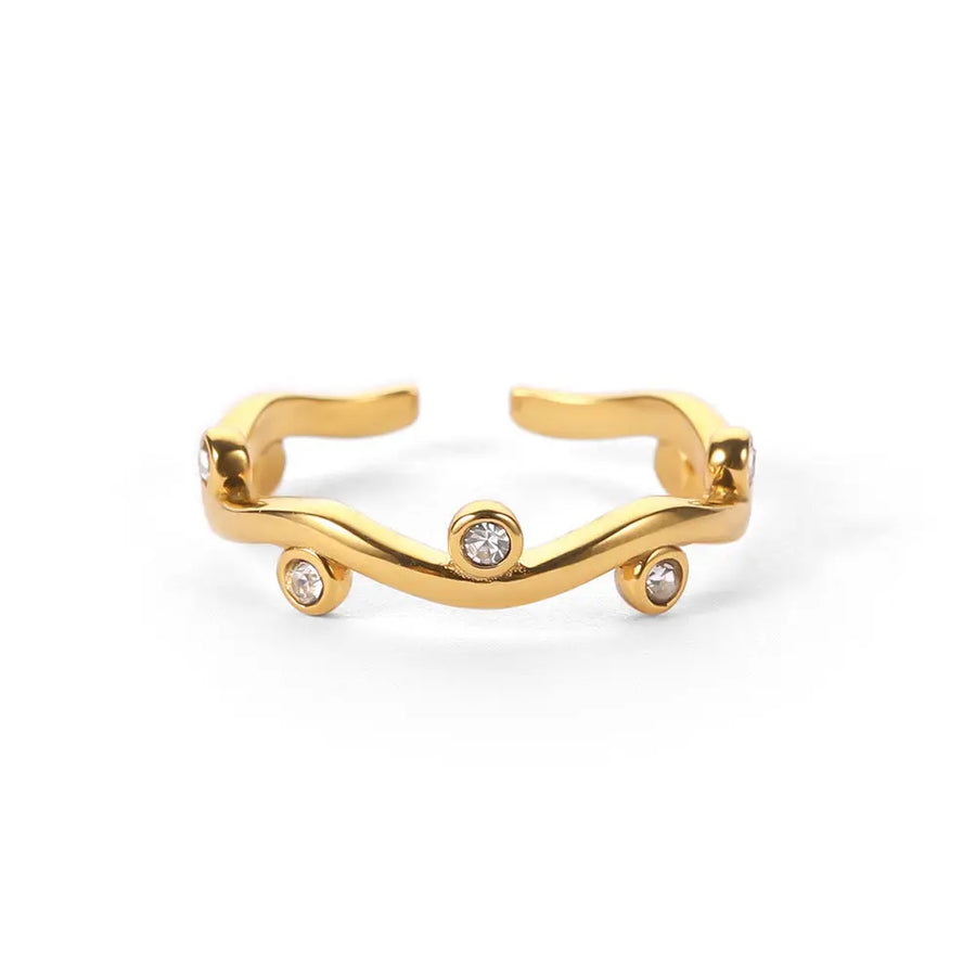 Ring Alice Gold mit klarem Zirkonia Ring Simple Pledge