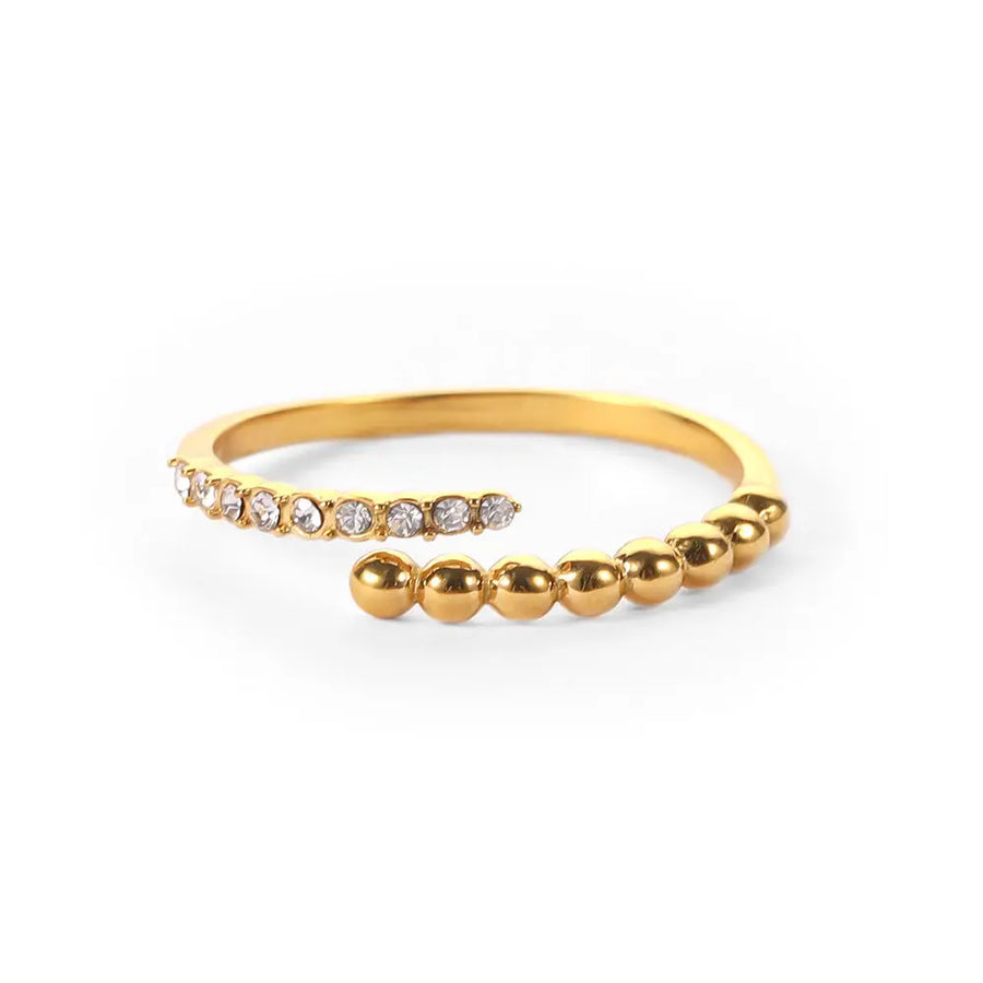 Ring Greta Gold mit klarem Zirkonia Ring Simple Pledge