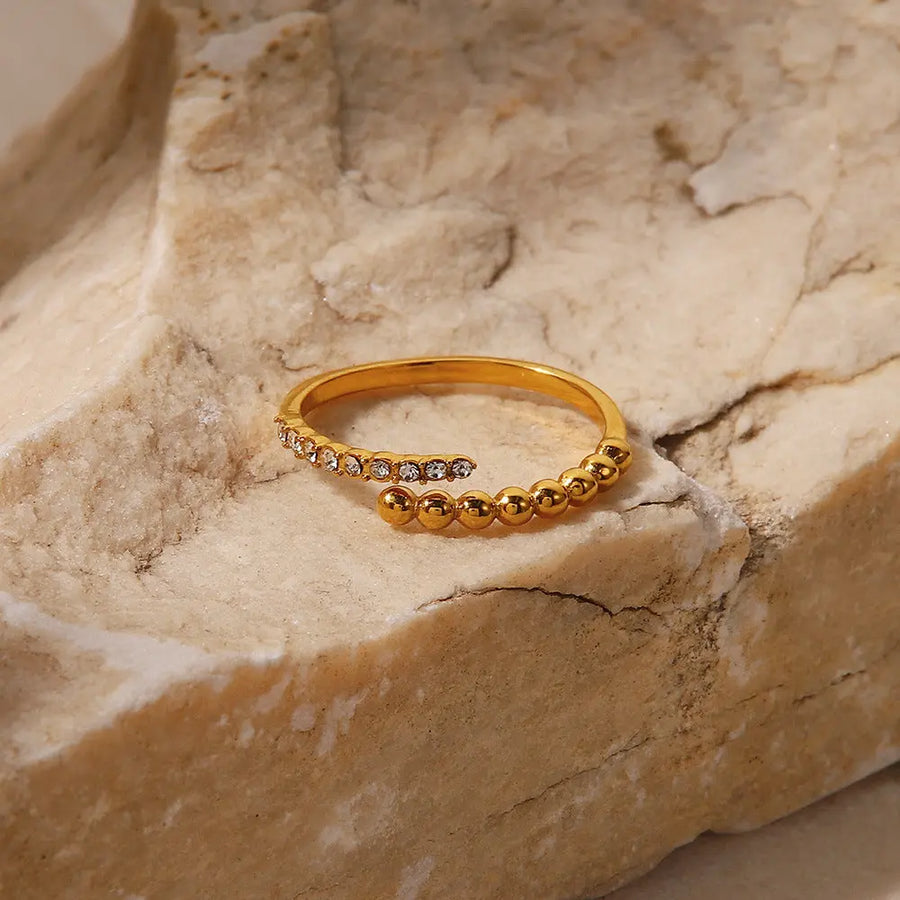 Ring Greta Gold mit klarem Zirkonia Ring Simple Pledge