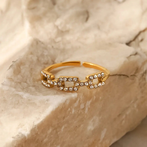 Ring Zoe Gold with clear zirconia