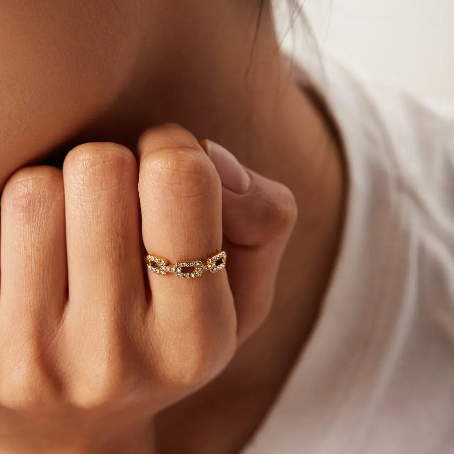 Ring Zoe Gold mit klarem Zirkonia Ring Simple Pledge