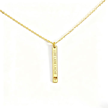 Lebe Liebe Lache Stab-Halskette