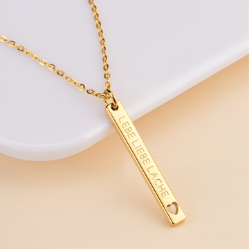 Lebe Liebe Lache Stab-Halskette