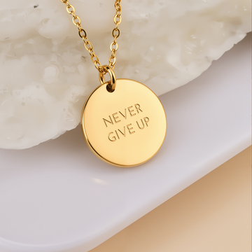 Never Give Up Coin Halskette
