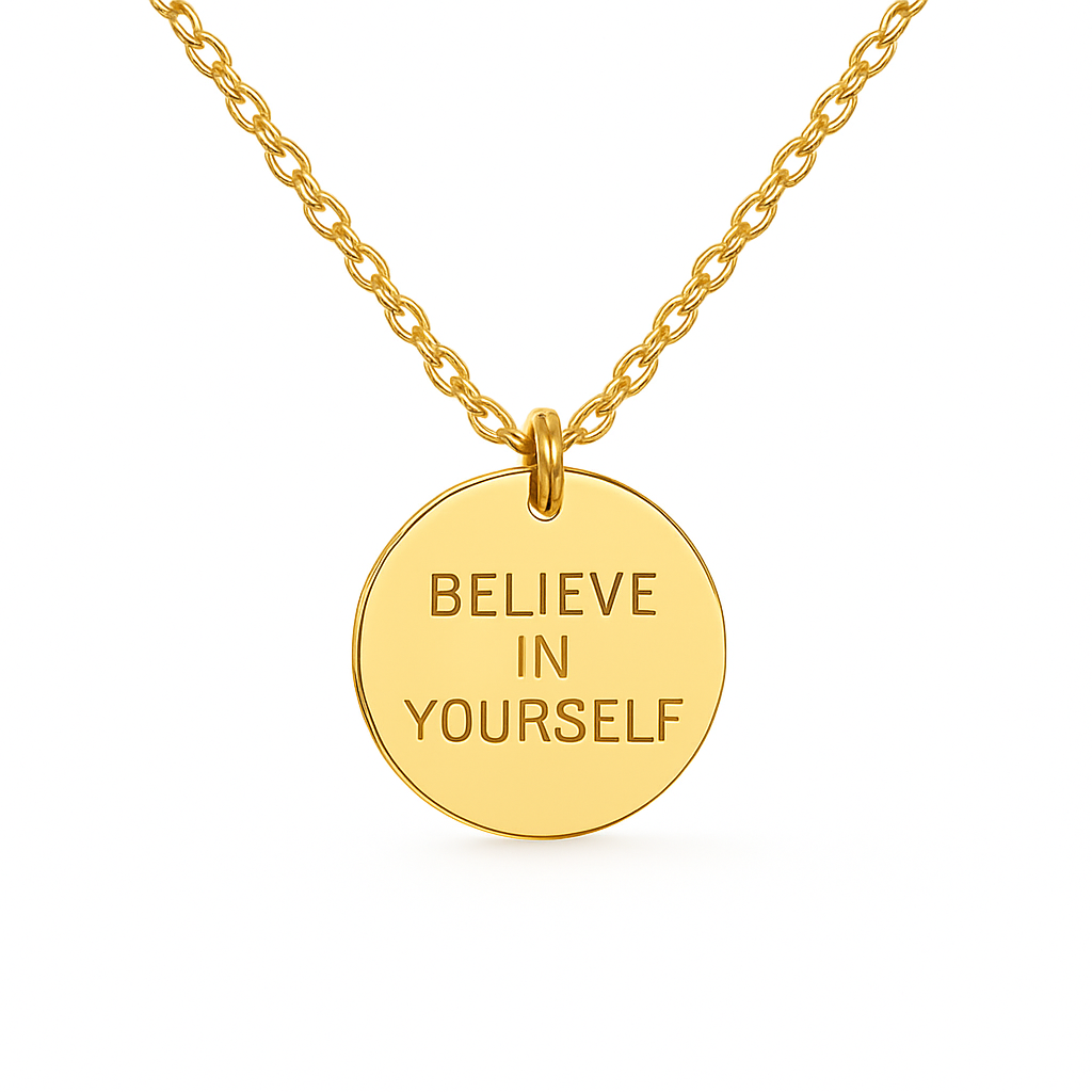 Believe in Yourself Coin Halskette