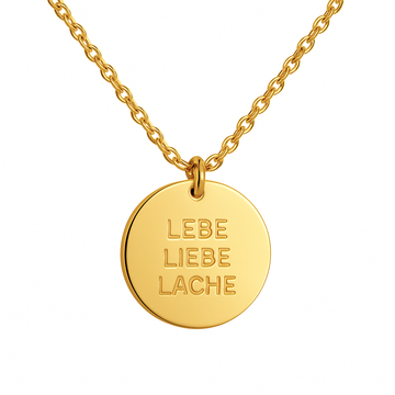 Lebe Liebe Lache Coin Halskette