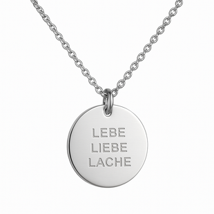 Lebe Liebe Lache Coin Halskette
