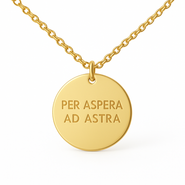 Per Aspera Ad Astra Coin Halskette