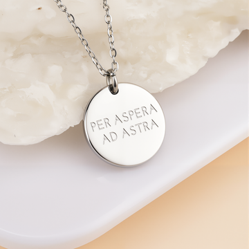 Per Aspera Ad Astra Coin Halskette