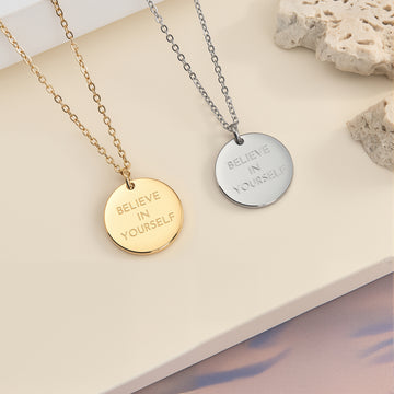 Believe in Yourself Coin Halskette