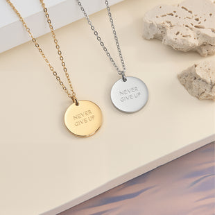 Never Give Up Coin Halskette