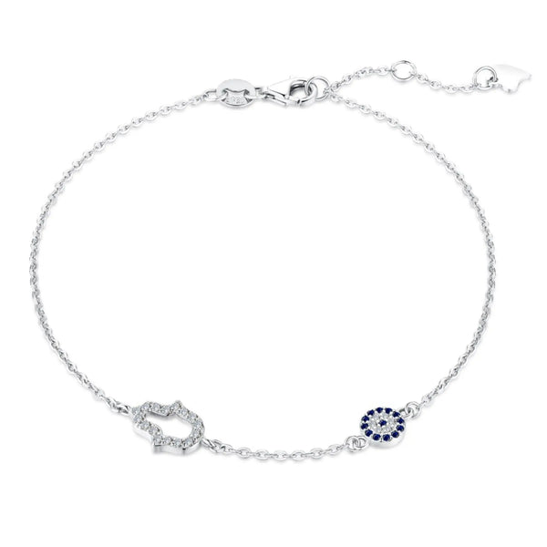 Sterling Silber Armband "Fatima" mit Zirkonia 16+3cm