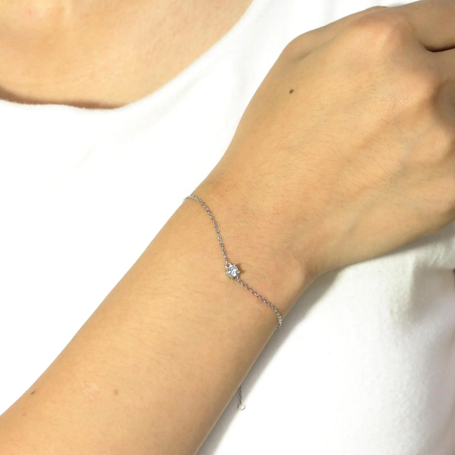 Sterling Silber Armband "Eldarion" mit Zirkonia, 17+3cm Armband Simple Pledge
