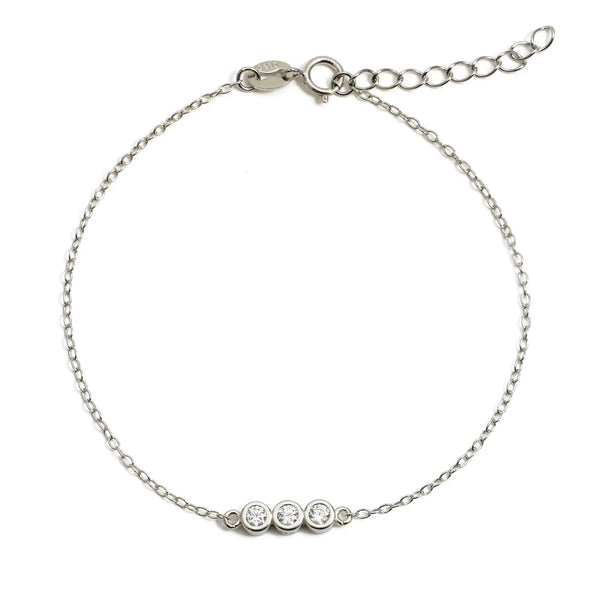 Sterling Silber Armband "Loriel" mit Zirkonia 17+3cm