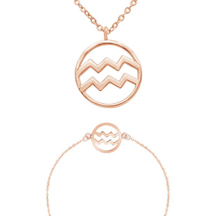 Sternzeichen „Wassermann“ - Halskette & Armband Set Bundle Simple Pledge