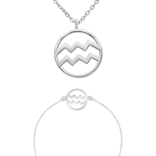 Zodiac sign "Aquarius" - necklace & bracelet set